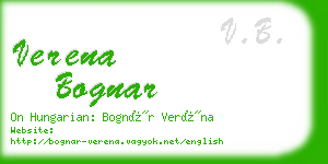 verena bognar business card